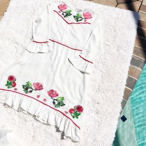 White Dress with Floral Embroidery🤩🌸